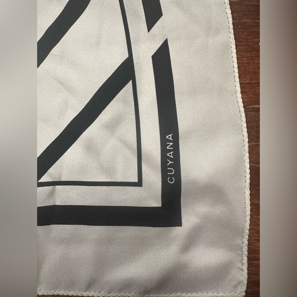 Cuyana 100% silk black and white scarf NWT - Picture 4 of 6